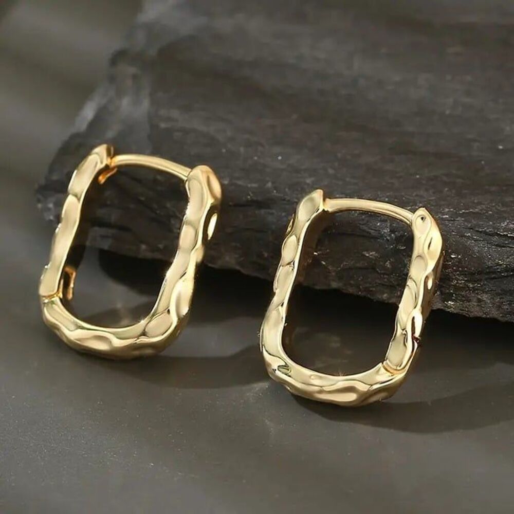 Small Hammered Hoop Earrings
